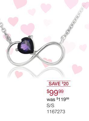 Charm Diamond Sterling silver amethyst infinity necklace offer