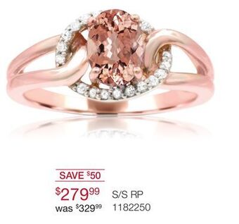 Charm Diamond Sterling silver morganite & white sapphire ring offer