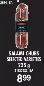 Independent Grocer Salami chubs selected varieties offer