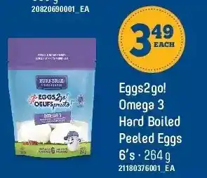 Independent Grocer Eggs2go! omega 3 hard boiled peeled eggs offer