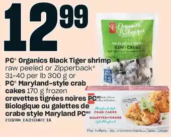 Independent Grocer Pc organics black tiger shrimp or pc maryland-style crab cakes offer