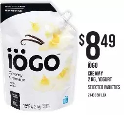 Independent Grocer Iögo creamy yogurt offer