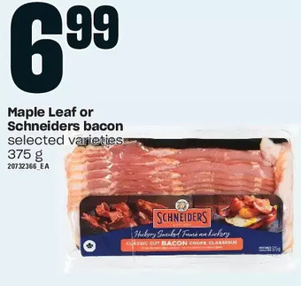 Zehrs Markets Maple leaf or schneiders bacon offer