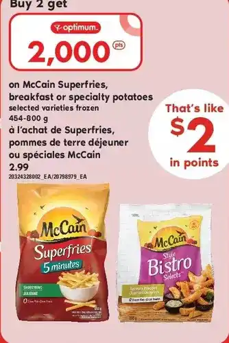 Independent Grocer Mccain superfries, breakfast or specialty potatoes offer