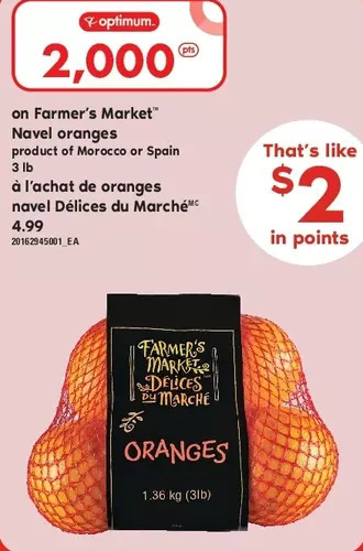 Independent Grocer Farmer's market navel oranges offer