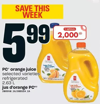 Independent Grocer Pc orange juice offer