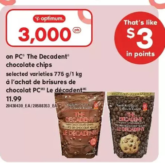 Independent Grocer Pc the decadent chocolate chips offer