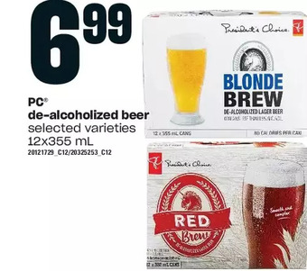 Loblaws Pc de-alcoholized beer offer