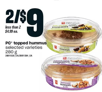 Loblaws Pc topped hummus offer