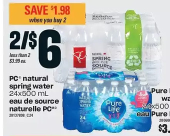 Independent Grocer Pc natural spring water offer