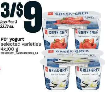 Loblaws Pc yogurt offer