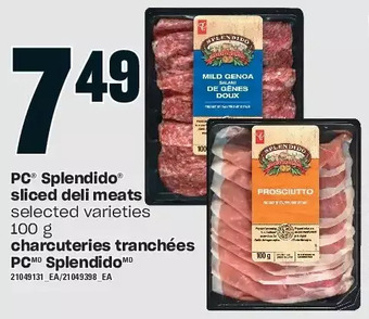 Independent Grocer Pc splendido sliced deli meats offer