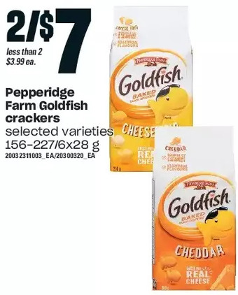 Independent Grocer Pepperidge farm goldfish crackers offer