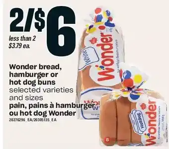 Valu-mart Wonder bread hamburger or hot dog buns offer