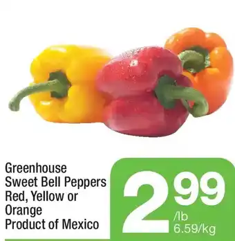 Highland Farms Greenhouse sweet bell peppers red, yellow or orange offer