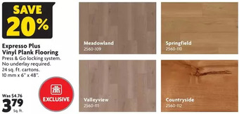 Home Hardware Expresso plus vinyl plank flooring offer