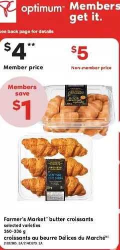 Valu-mart Farmer's market butter croissants offer