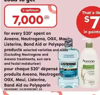 Valu-mart Aveeno, neutrogena, ogx, maui, listerine, band aid or polysporin offer