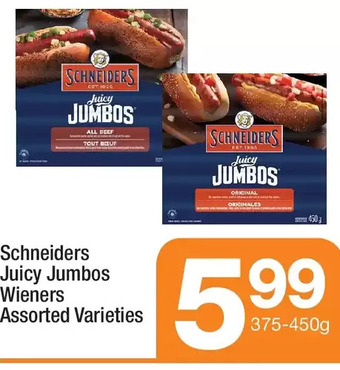 Highland Farms Schneiders juicy jumbos wieners offer