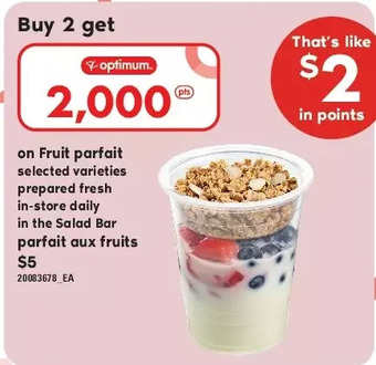 Valu-mart Fruit parfait offer