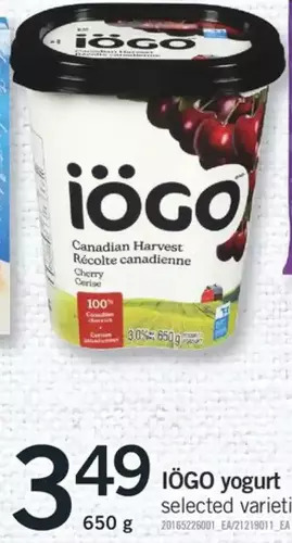 Fortinos Iögo yogurt offer