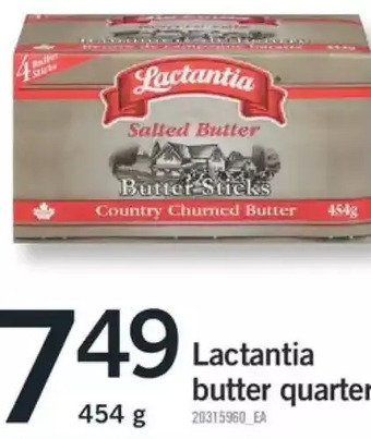 Fortinos Lactantia butter quarters offer
