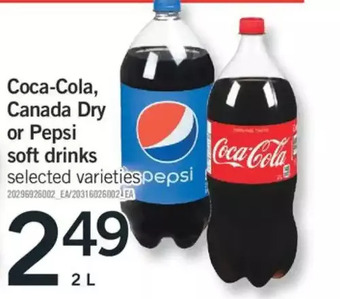 Fortinos Coca-cola, canada dry or pepsi soft drinks offer