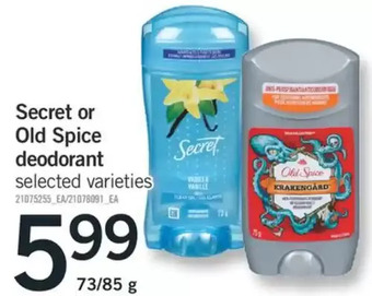 Fortinos Secret or old spice deodorant offer