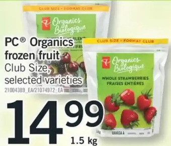 Fortinos Pc organics frozen fruit offer