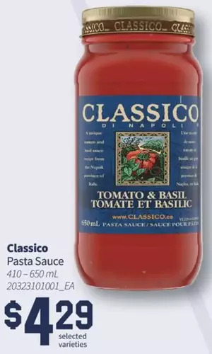 Fortinos Classico pasta sauce offer