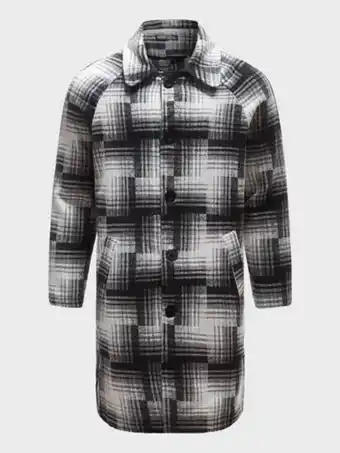 SheIn Shein men plaid button front overcoat offer