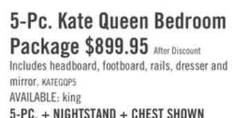 The Brick Kate 5-piece queen bedroom package - grey offer