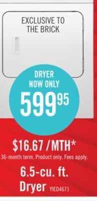 The Brick Inglis 6.5 cu. ft. electric dryer with automatic drying control – yied4671ew offer
