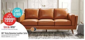 The Brick Vivia top-grain genuine leather sofa - caramel offer