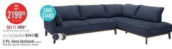 The Brick Gena 2-piece linen-look fabric right-facing sectional - midnight offer
