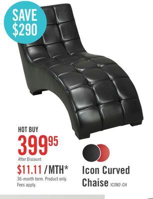 The Brick Icon faux leather curved chaise - black offer