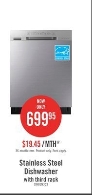 The Brick Samsung dishwasher with third rack – dw80n3030us/aa offer