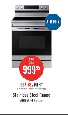 The Brick Samsung 6.3 cu. ft. freestanding electric range - ne63a6511ss/ac offer