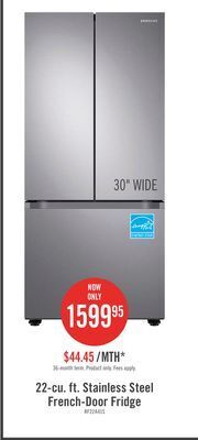 The Brick Samsung 22.1 cu. ft. french-door refrigerator - rf22a4111sr/aa offer