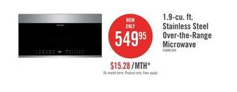 The Brick Frigidaire gallery 1.9 cu. ft. over-the-range microwave - fgbm19wnv offer