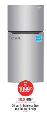 The Brick Frigidaire 20 cu. ft. top-freezer refrigerator - fftr2045vs offer
