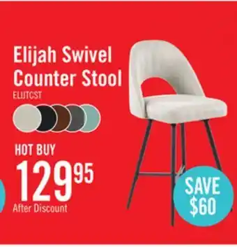 The Brick Elijah swivel counter-height stool - taupe offer