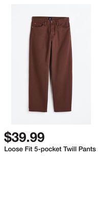 H&M Loose fit 5-pocket twill pants offer