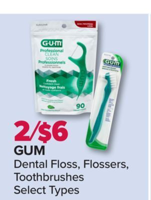 PharmaChoice Gum dental floss, flossers, toothbrushes offer