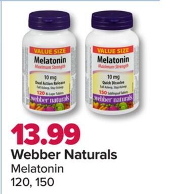 PharmaChoice Webber naturals melatonin offer