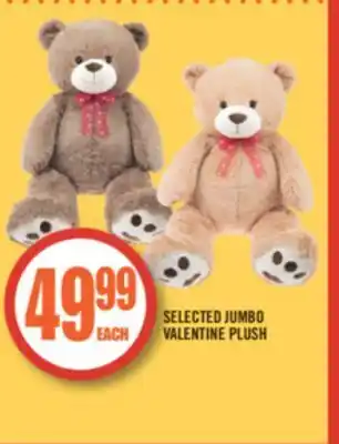 Shoppers Drug Mart Selected jumbo valentine plush offer