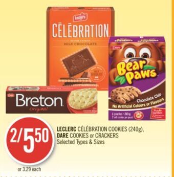 Shoppers Drug Mart Leclerc célébration cookies (240g), dare cookies or crackers offer