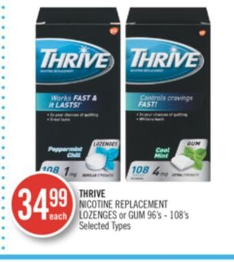Shoppers Drug Mart Thrive nicotine replacement lozenges or gum offer