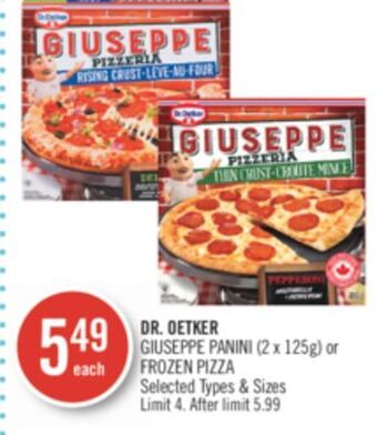 Shoppers Drug Mart Dr. oetker giuseppe panini or frozen pizza offer
