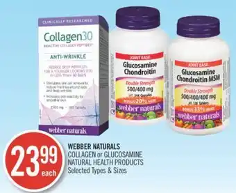 Shoppers Drug Mart Webber naturals collagen or glucosamine natural health products offer